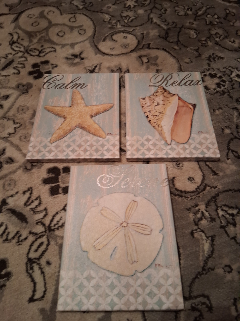 Coastal Trio Wall Art Set - Light Blue Beach Prints